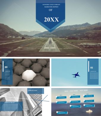 英文商务风工作总结PPT模板