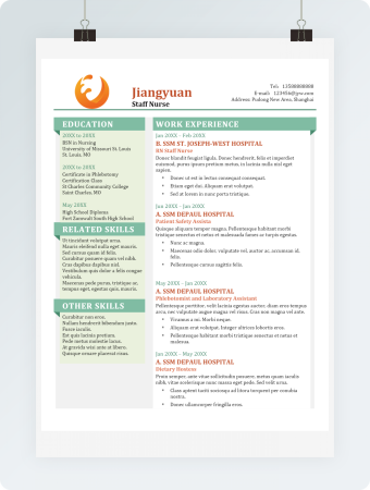 简约英文临床护理简历word简历模板