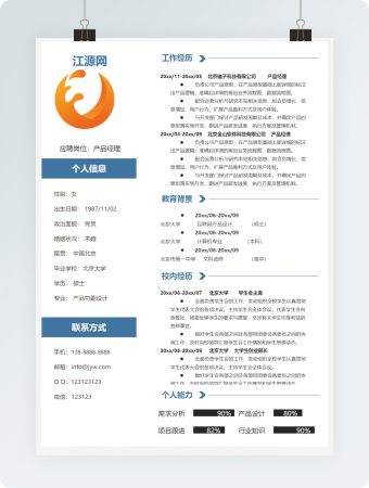 产品经理个人求简历