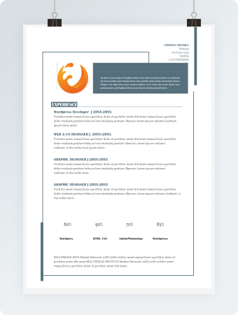 沉稳大气英文简历word个人简历模板