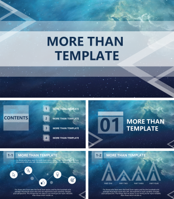 暗蓝商务扁平化通用PPT模板