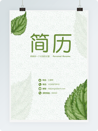 绿色简约数据挖掘个人简历模板