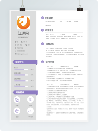 医疗器械市场推广应届毕业生个人简历模板