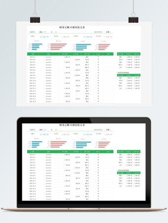 财务记账可视化收支表