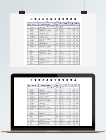 三室两厅房屋装修材料清单