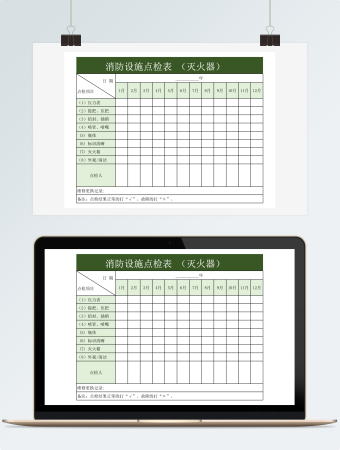 消防设施点检表 （灭火器）