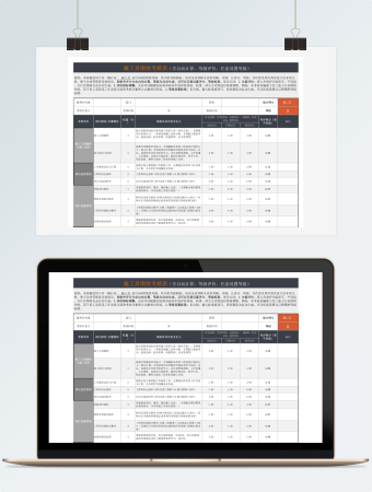 施工员绩效考核表Excel模板