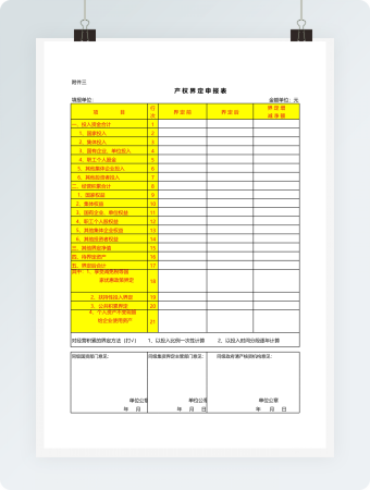 产权界定申报表模板