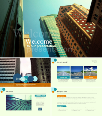 绿色欧美简约风商业计划ppt模板