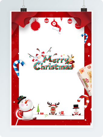 红色创意圣诞节贺卡word模板