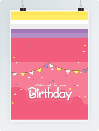 彩色生日贺卡word模板