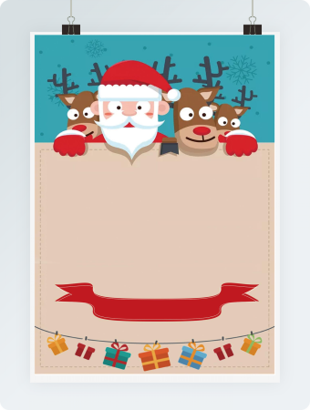 可爱卡通圣诞节贺卡word模板