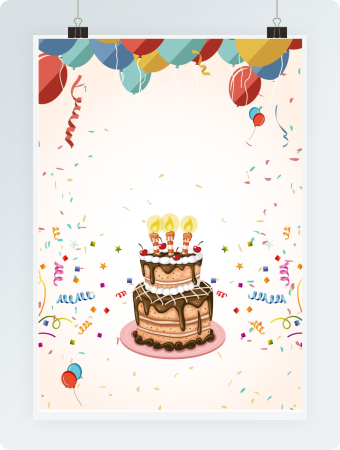 可爱卡通生日贺卡word模板