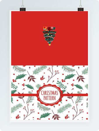 手绘艺术风格圣诞节明信片贺卡