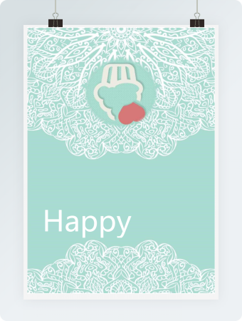 浅绿色创意生日贺卡word模板