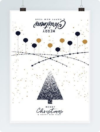 优雅风格圣诞节明信片贺卡