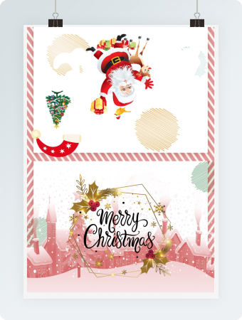 雪花创意圣诞节贺卡word模板