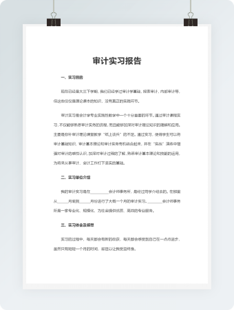 审计实习报告Word模板1