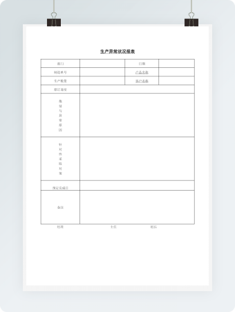 生产异常状况报告word文档
