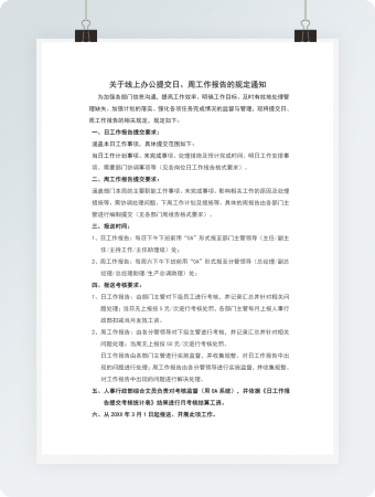 线上办公汇报总结提交通知文档Word模板