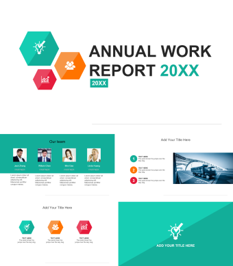 英文简约工作汇报商务总结PPT模板
