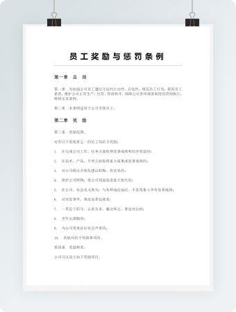员工奖励与惩罚条例模板
