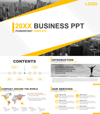 英文金色商务总结企业宣传PPT模板