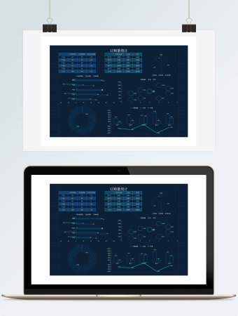 订购量统计科技风Excel模板