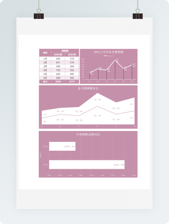简约半年产品销售额统计分析excel模板