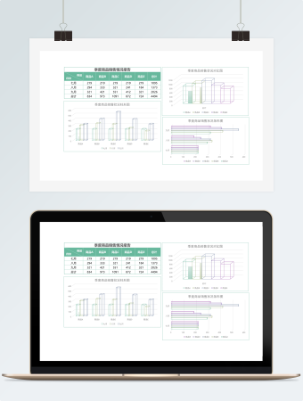 科技风季度销售业绩报告Excel模板