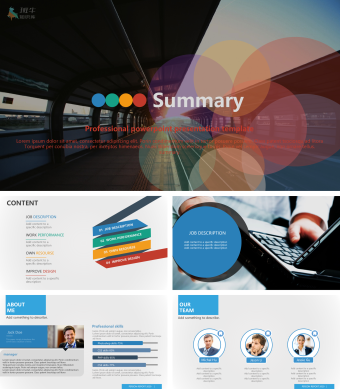 英文商务风工作总结汇报PPT模板