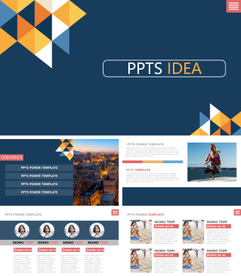 英文扁平化创业融资PPT模板