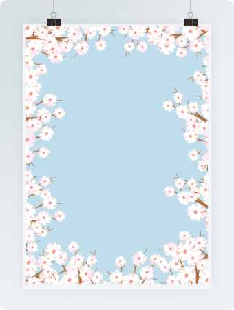 烂漫樱花春天word感谢信信纸背景模板