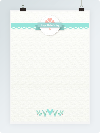 马卡龙蓝母亲节word感谢信信纸背景模板