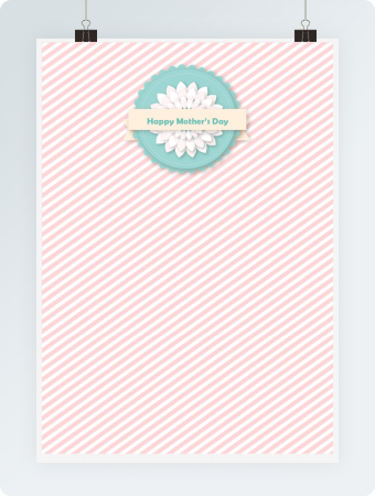 清新莲花母亲节word感谢信信纸背景模板