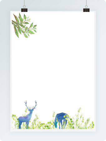 清新绿色简单卡通信纸word信纸模板