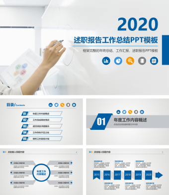 商务述职报告工作总结PPT模板