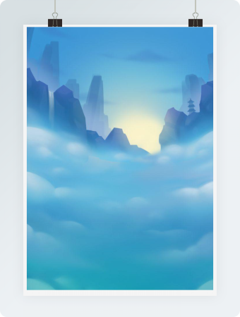 唯美蓝色清新可爱卡通信纸word信纸