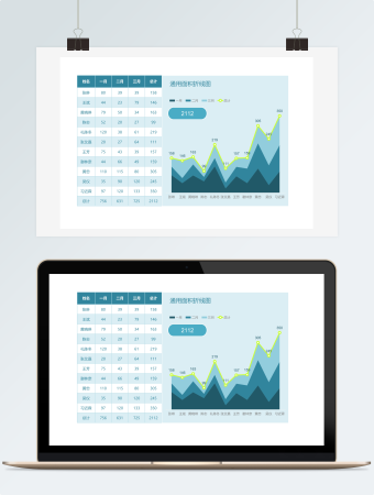 蓝色员工工作统计表