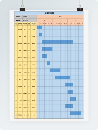 施工计划表Excel模板