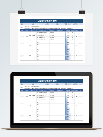OKR目标管理进度表