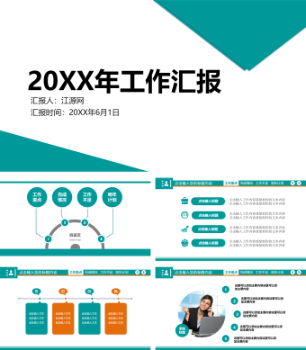 绿色商务风工作汇报PPT模板