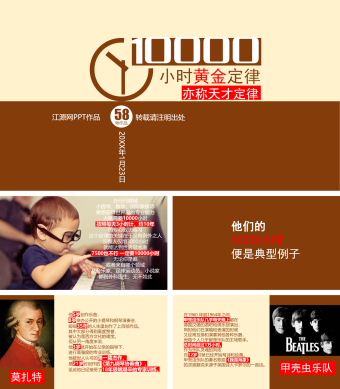 一万小时天才理论励志PPT