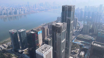 写字楼金融中心长沙城市建设航拍