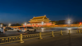 北京天安门夜晚延时摄影实拍