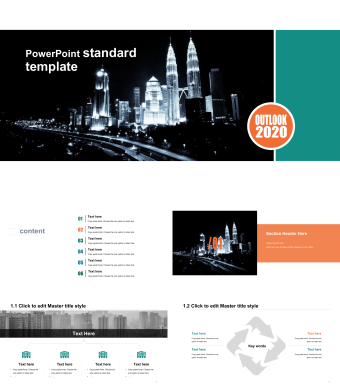 创意都市风格年终工作总结PPT模板