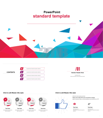 多彩创意图形风格工作总结通用PPT模板