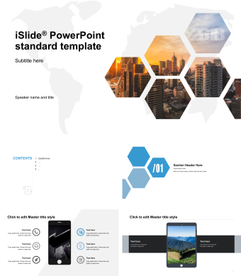 英文简约扁平化商务总结汇报PPT模板