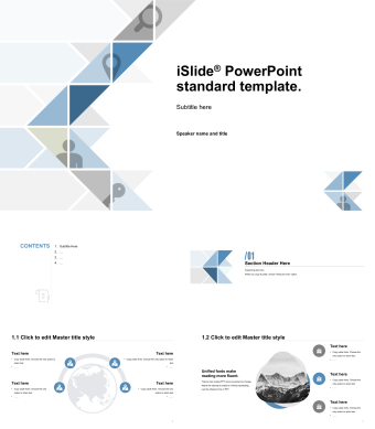 蓝灰简约商务通用PPT模板