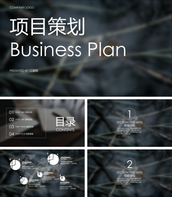 黑色创意项目策划PPT模板